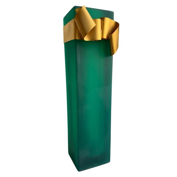 Martha Sturdy Resin Vase Rare Green Golden Bow - Picture 1 of 13